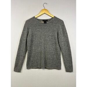 Quiet Luxury Preswick & Moore Women L Grey 100% Cashmere Crew Neck Knit Sweater